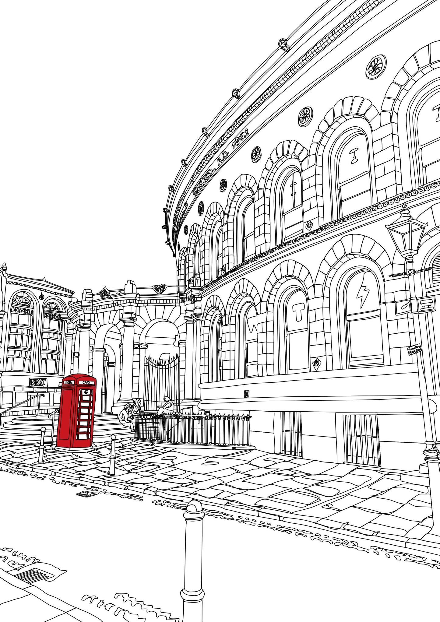 Line Art | Leeds Corn Exchange | Landmark | Illustration Print