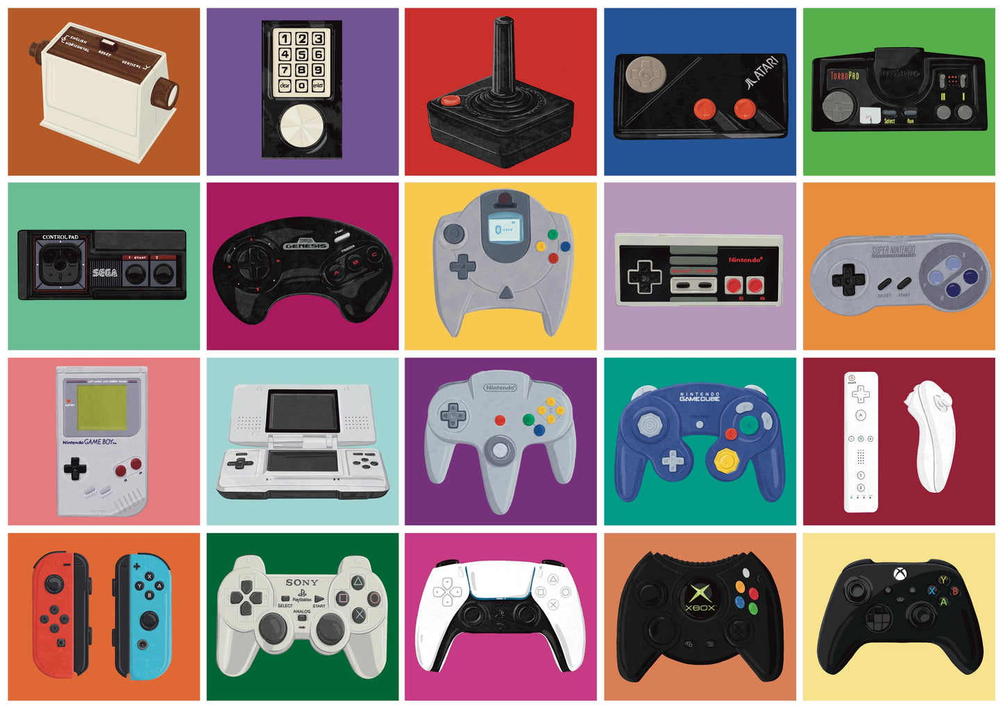 Wall Art | Game Controllers | Gaming | Illustration Print