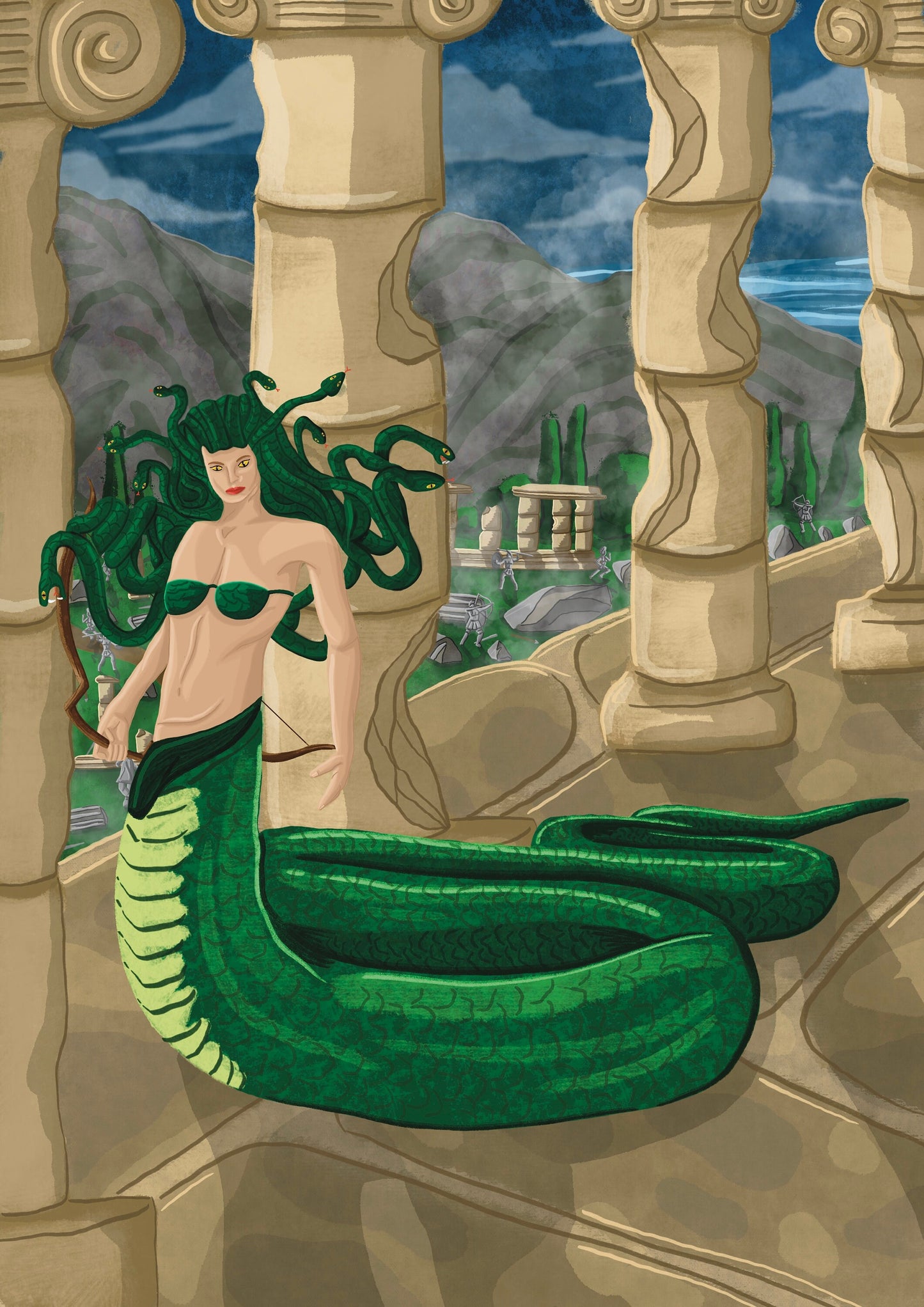 Wall Art | Medusa | Mythical Creature | Greek Mythology | Illustration Print