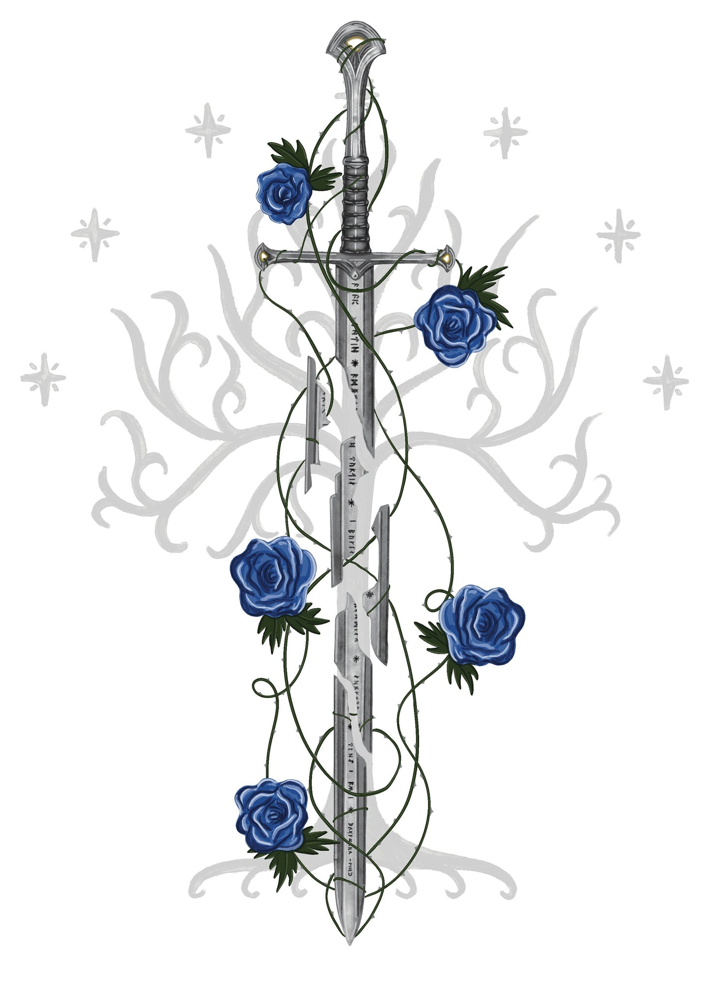 Wall Art | The Andúril Sword | Lord of the Rings | Illustration Print