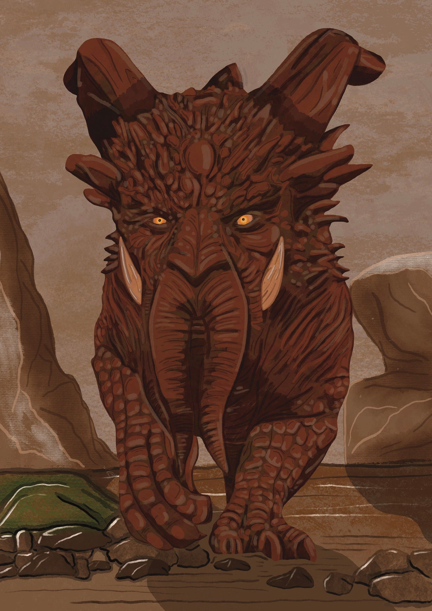 Wall Art | Graphorn | Mythical Creature | Hogwarts | Wizarding World | Illustration Print