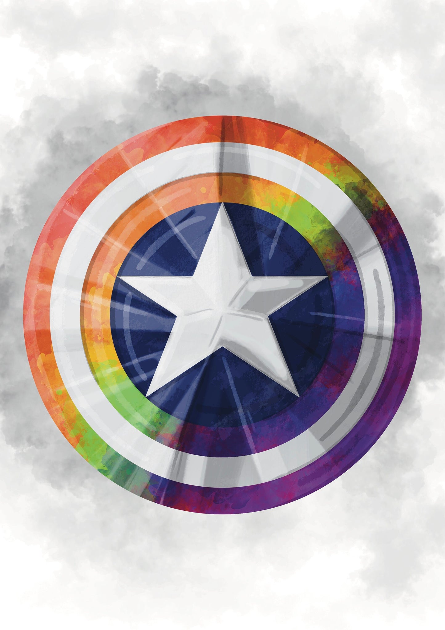 Wall Art | Captain America's shield | Marvel | Illustration Print