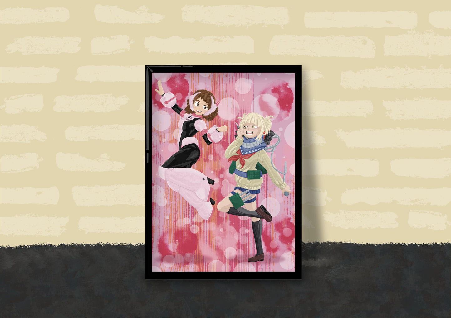 Wall Art | Uraraka And Toga | Anime | My Hero Academia | Illustration Print