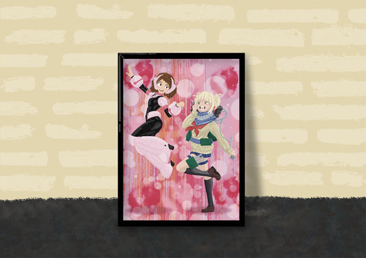 Wall Art | Uraraka And Toga | Anime | My Hero Academia | Illustration Print