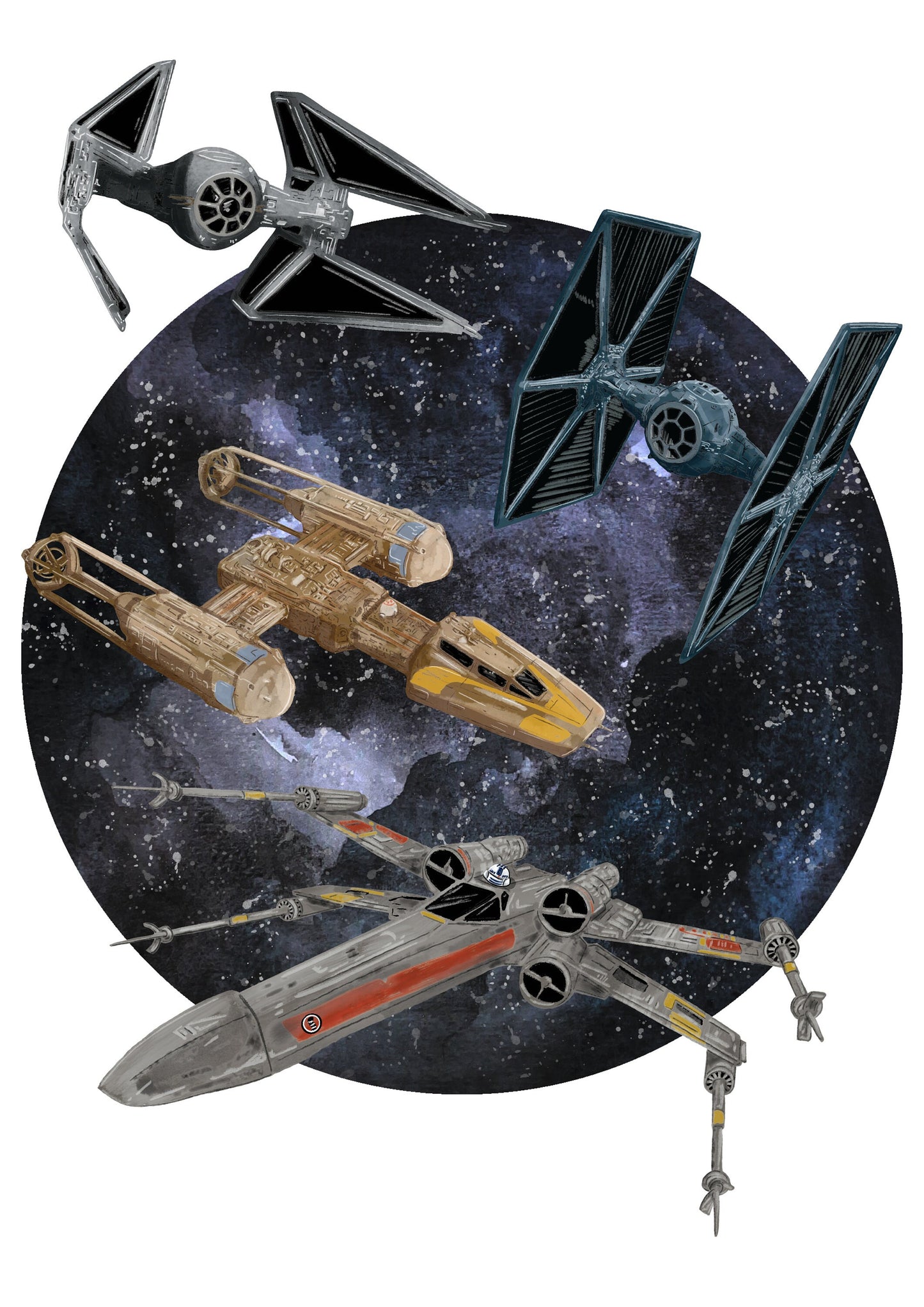Wall Art | Star Wars Ships | Empire | Rebellion | Illustration Print