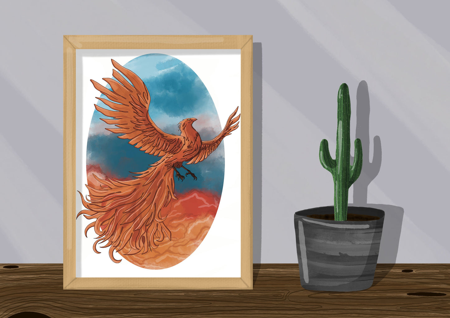 Wall Art | Phoenix | Mythical Creature | Illustration Print