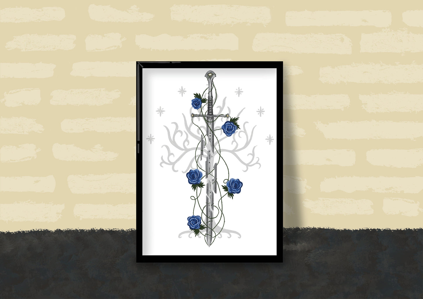 Wall Art | The Andúril Sword | Lord of the Rings | Illustration Print