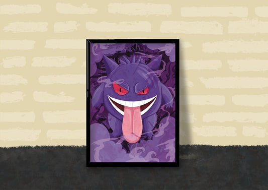 Wall Art | Gengar | Anime | Pokémon | Illustration Print