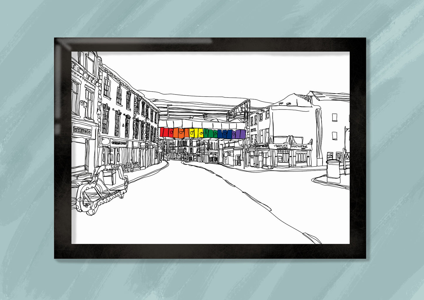 Line Art | Leeds Lower Briggate | Landmark | Pride | Illustration Print