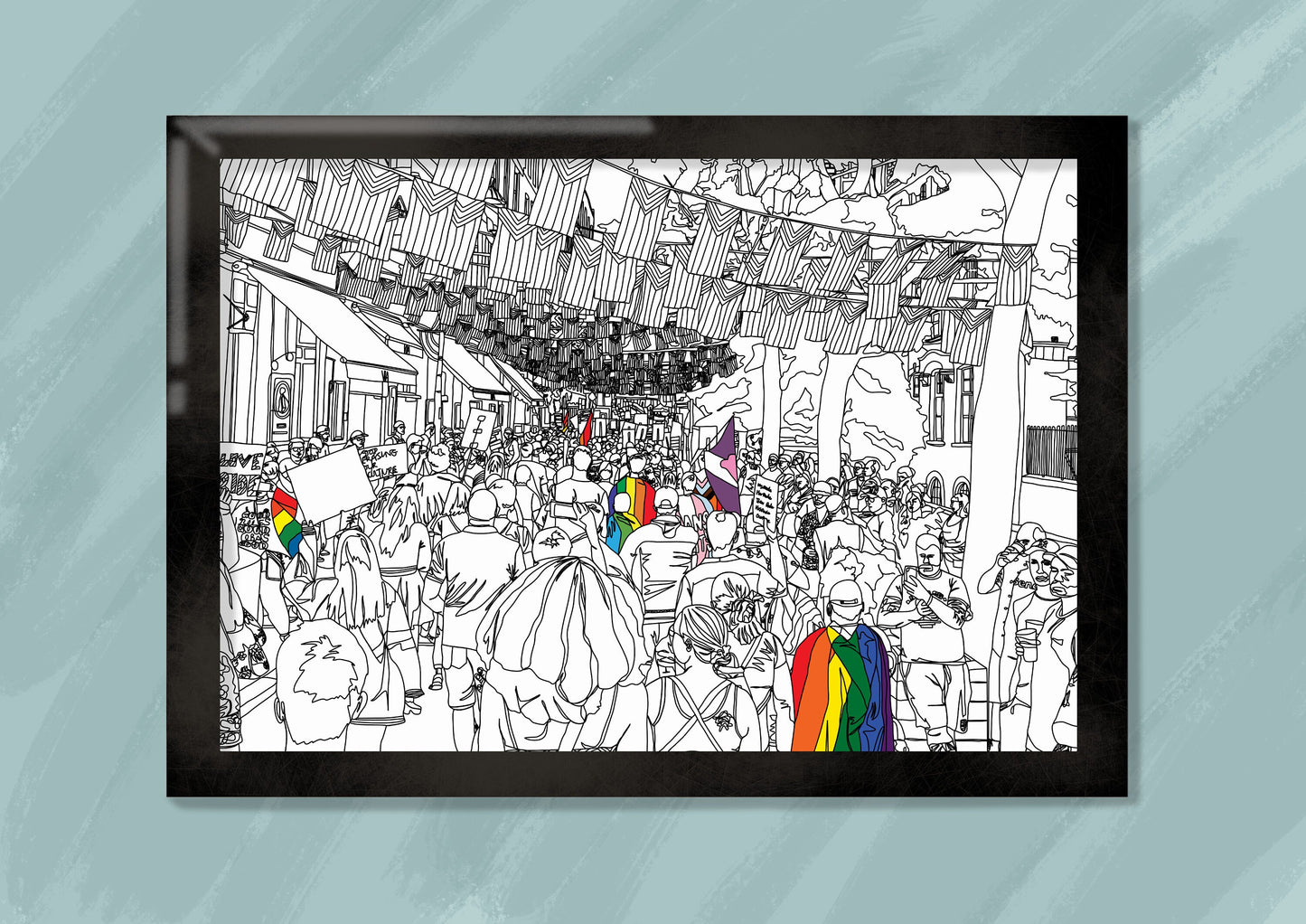 Line Art | Manchester Canal Street | Landmark | Pride | Illustration Print