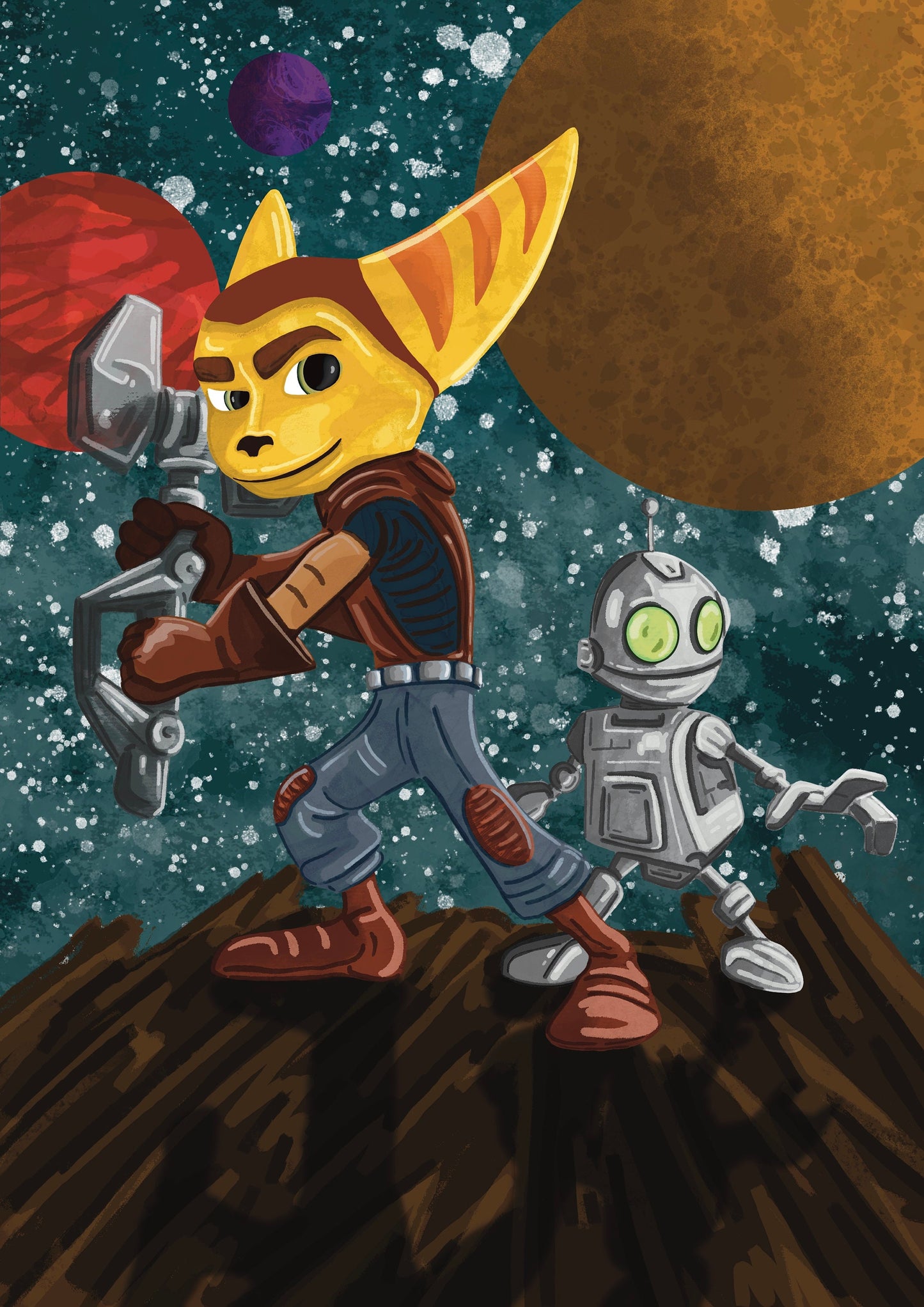 Wall Art | Ratchet & Clank | Illustration Print