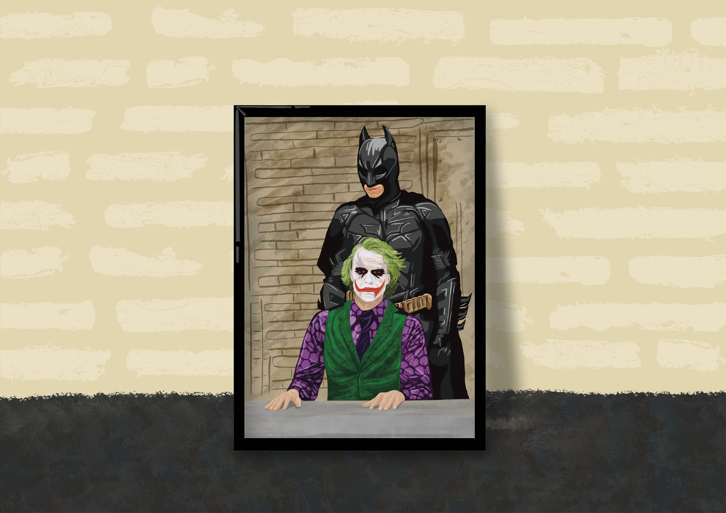 Wall Art | Batman and Joker | Dark Knight | Illustration Print