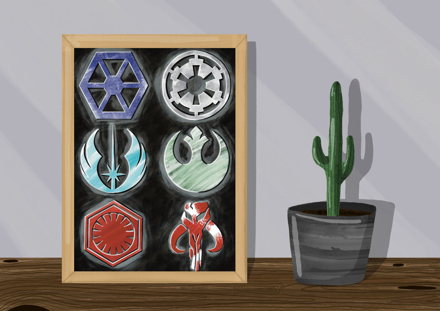 Wall Art | Star Wars Symbols | Rebellion | Empire | Illustration Print