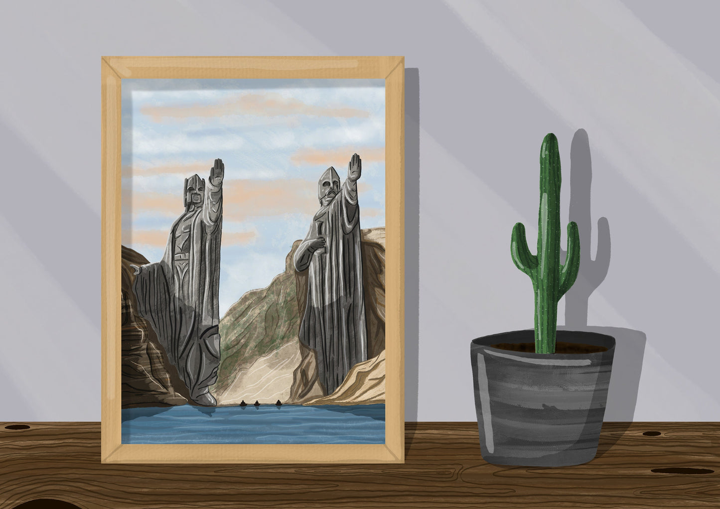 Wall Art | The Argonath statues | Lord of the Rings | Illustration Print