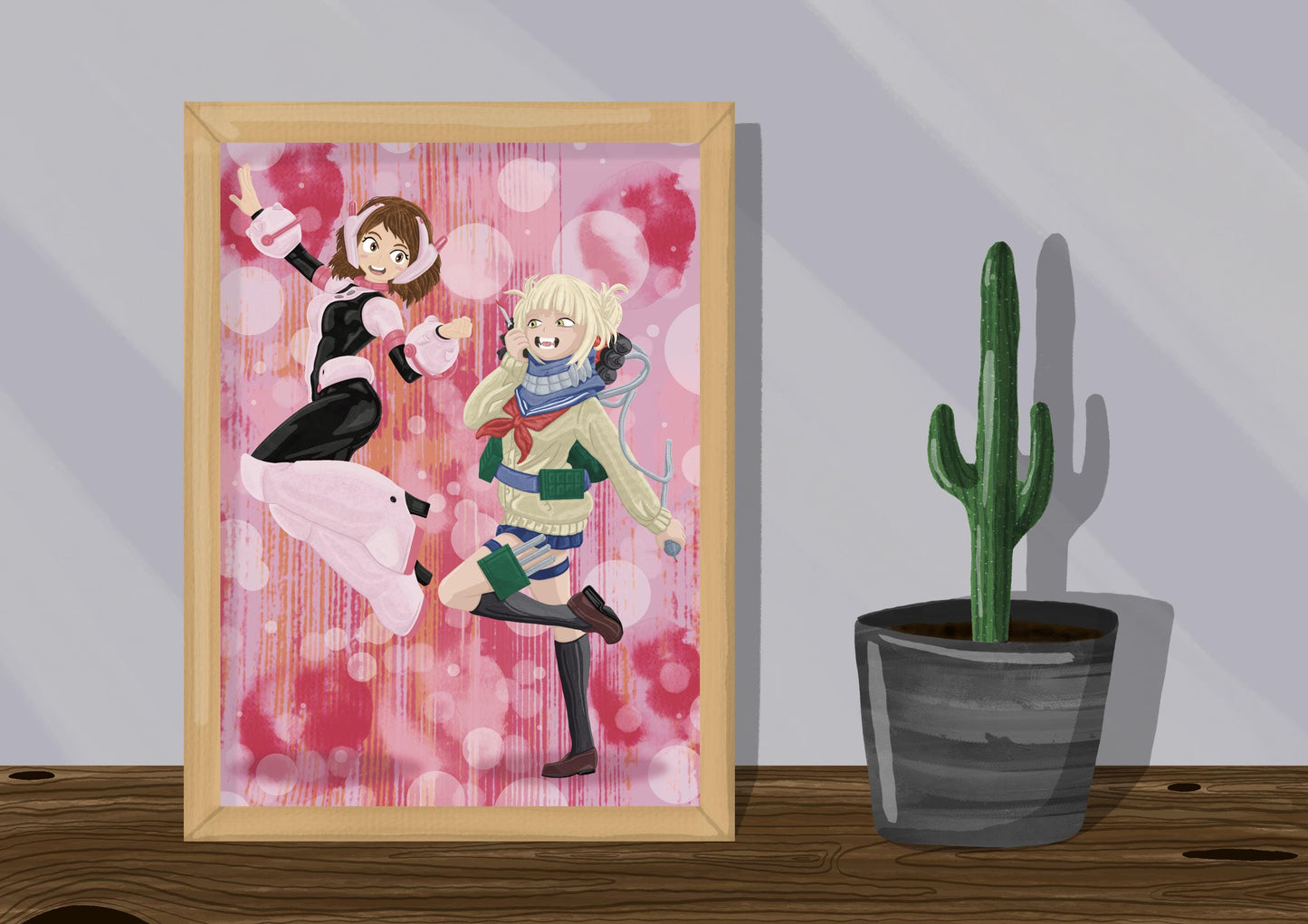 Wall Art | Uraraka And Toga | Anime | My Hero Academia | Illustration Print