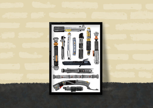 Wall Art | Lightsaber Handles | Star Wars | Illustration Print