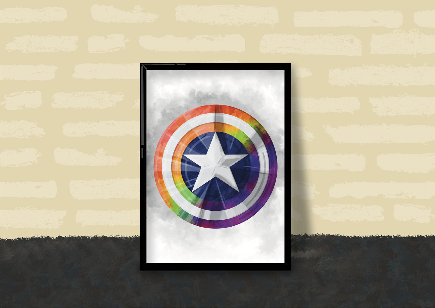 Wall Art | Captain America's shield | Marvel | Illustration Print
