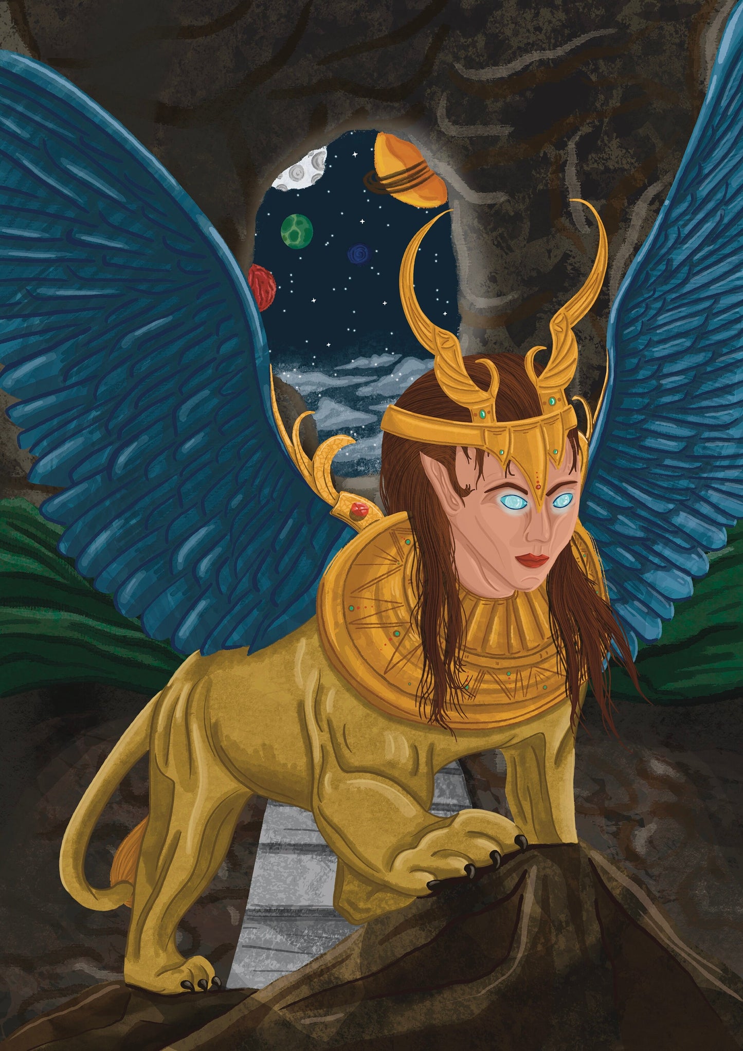 Wall Art | Sphinx | Mythical Creature | Illustration Print