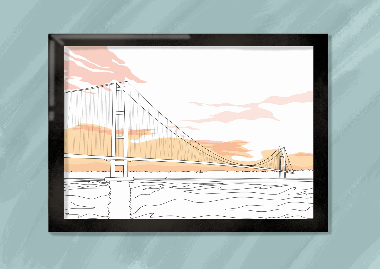 Line Art | Humber Bridge | Landmark | Illustration Print