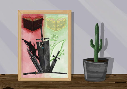 Wall Art | Grimoires and Demon Swords  | Anime | Black Clover | Illustration Print