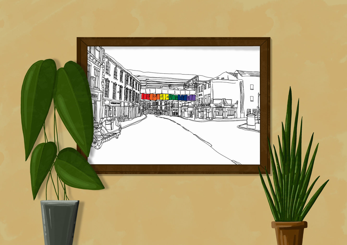 Line Art | Leeds Lower Briggate | Landmark | Pride | Illustration Print