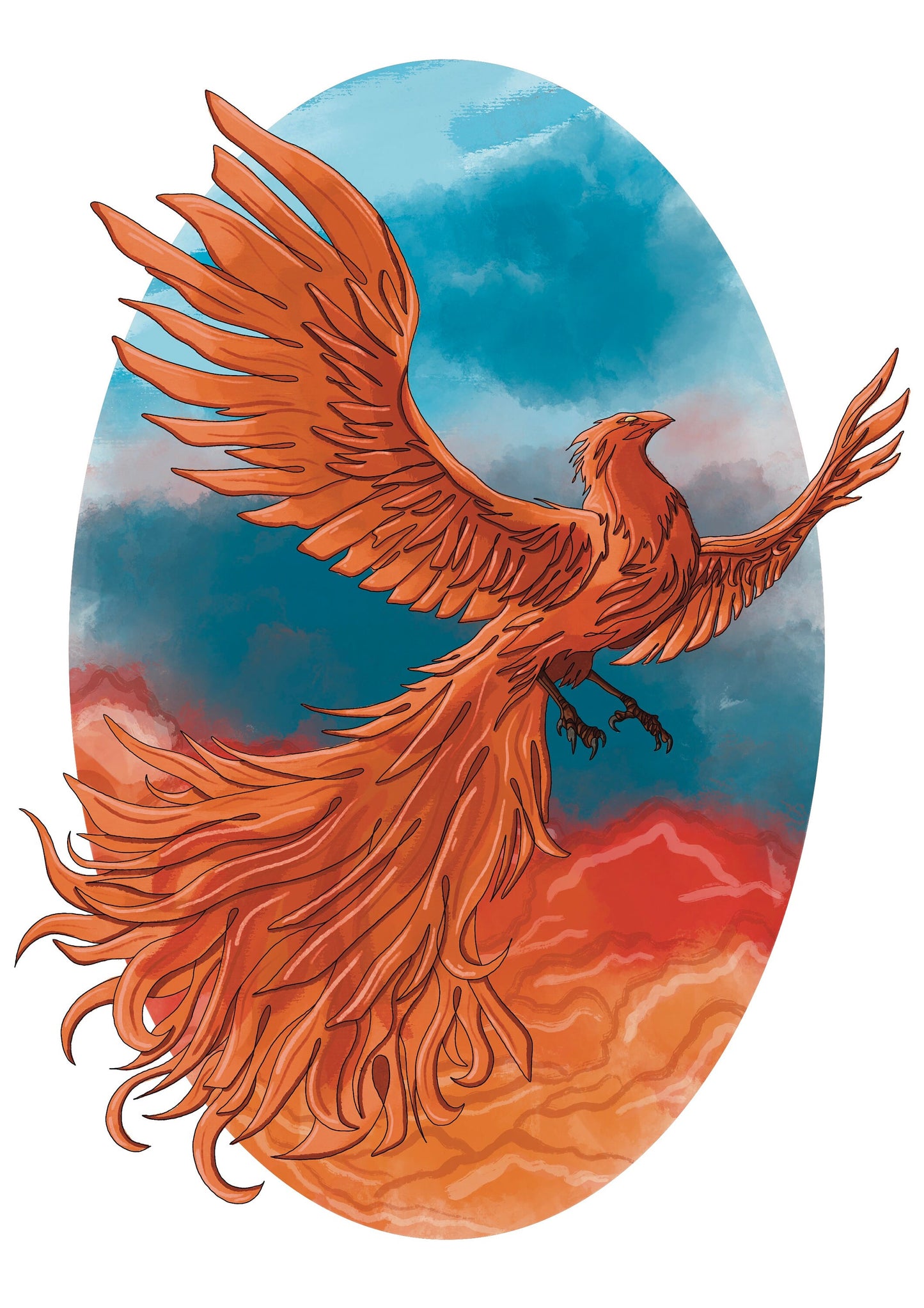 Wall Art | Phoenix | Mythical Creature | Illustration Print