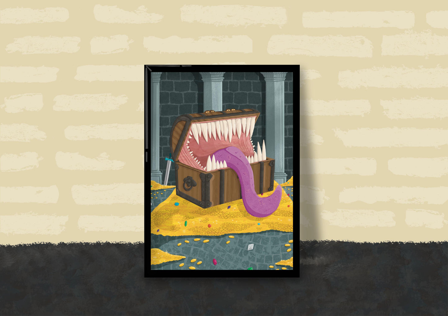 Wall Art | Mimic | D&D | Mythical Creature | Illustration Print