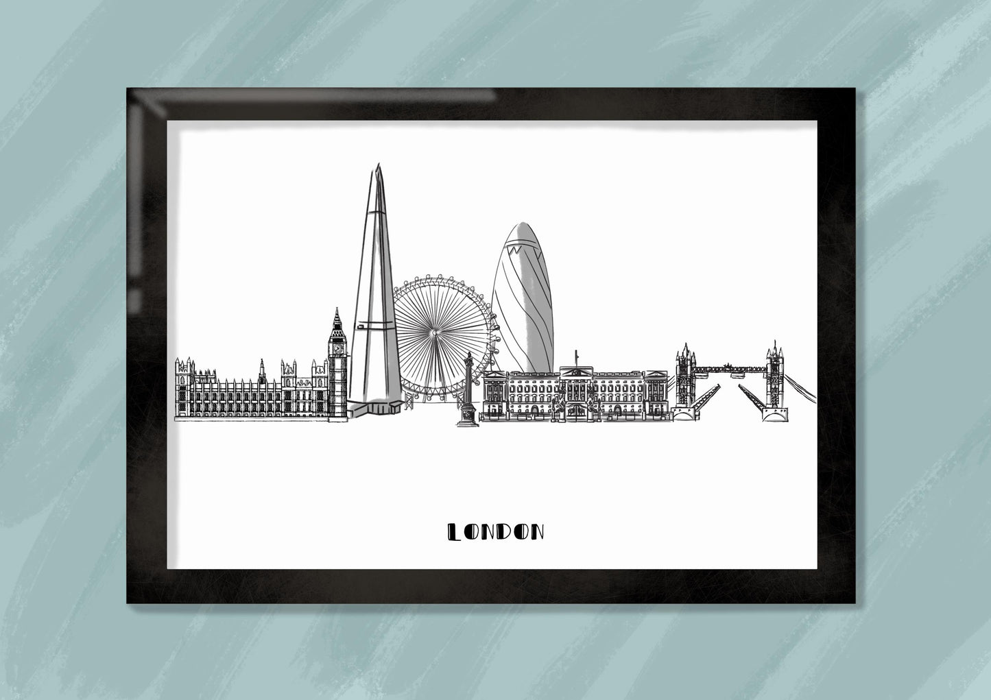 Line Art | London Landmark Skyline | Illustration Print