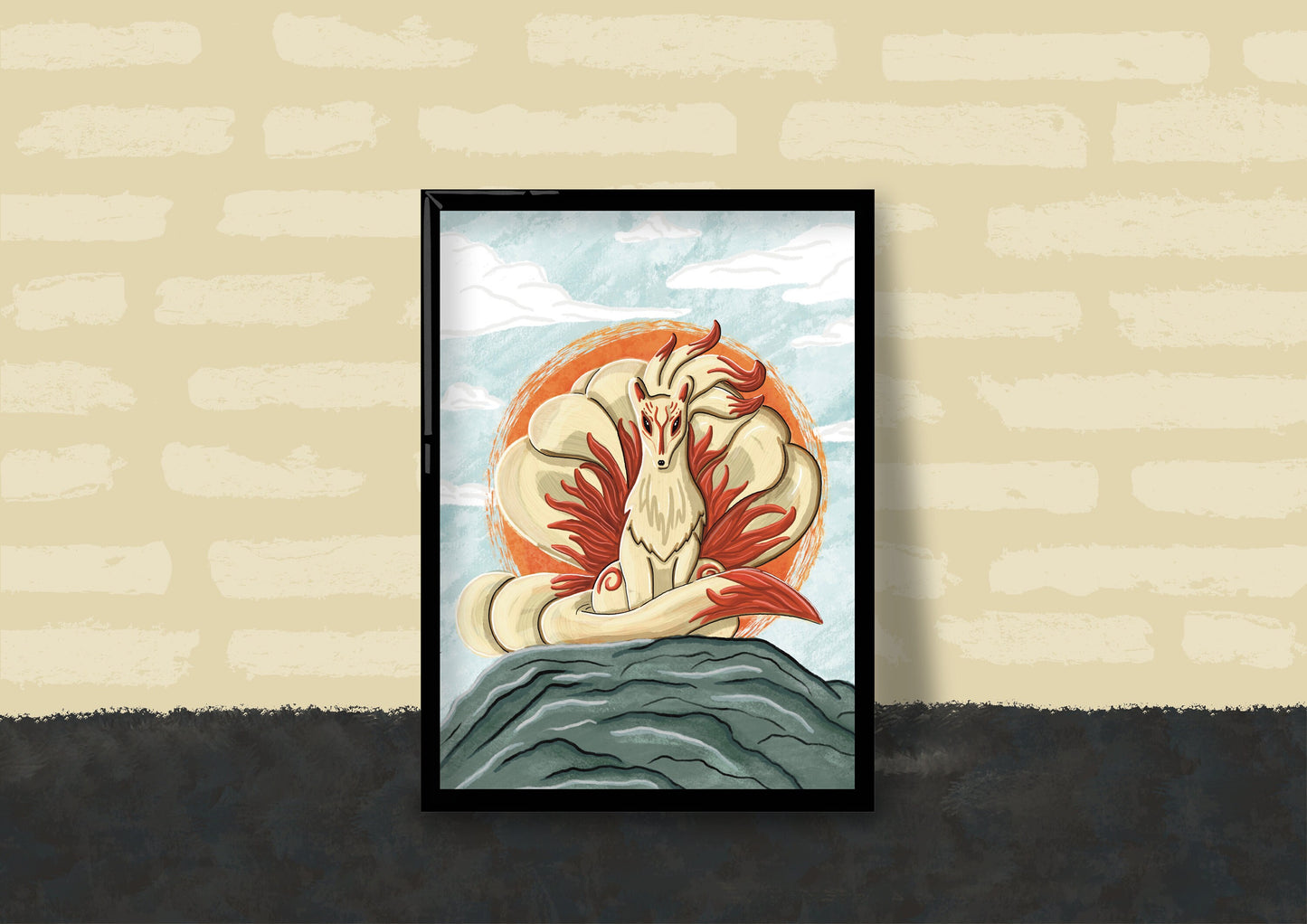 Wall Art | Kitsune | Ninetales | Anime | Pokémon | Illustration Print