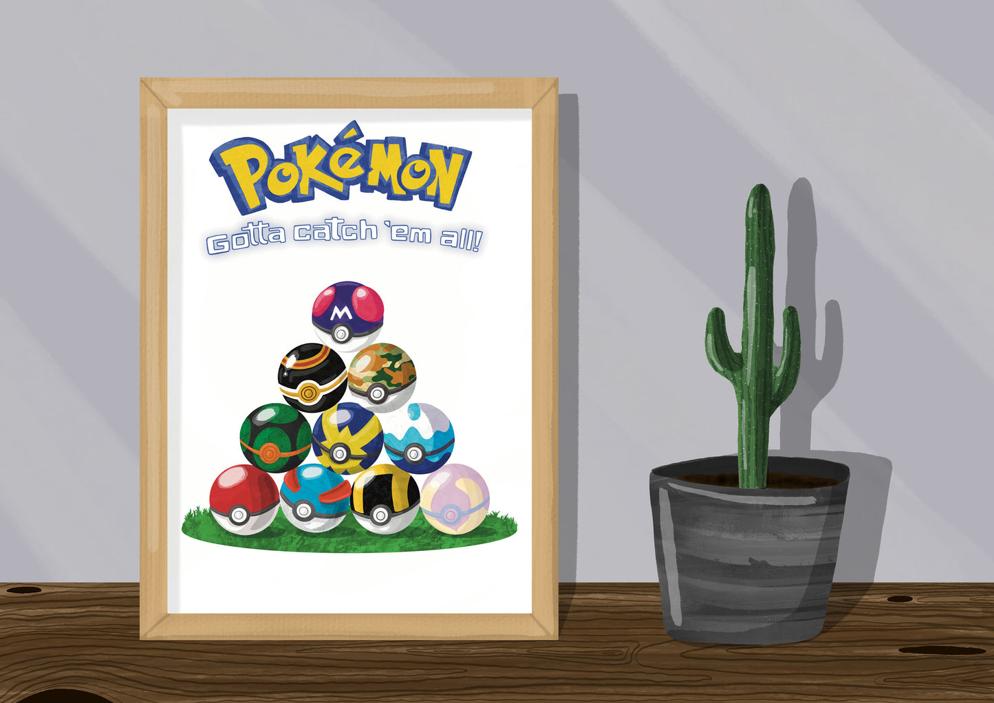 Wall Art | Pokéballs | Anime | Pokémon | Illustration Print