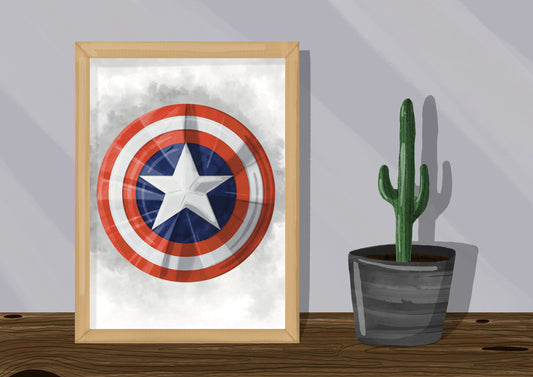 Wall Art | Captain America's shield | Marvel | Illustration Print