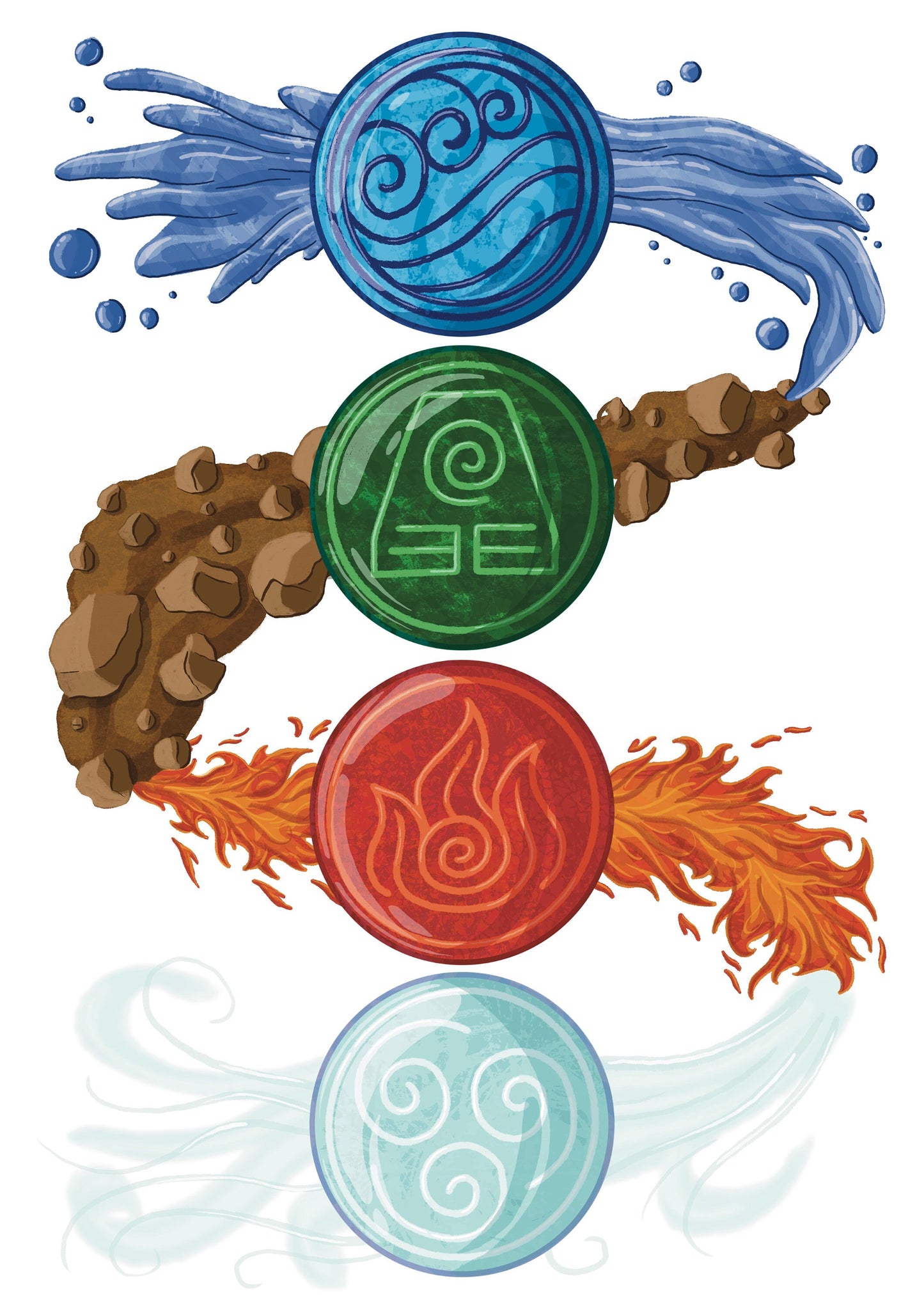 Wall Art | Bending Elements | Anime | ATLA | Illustration Print