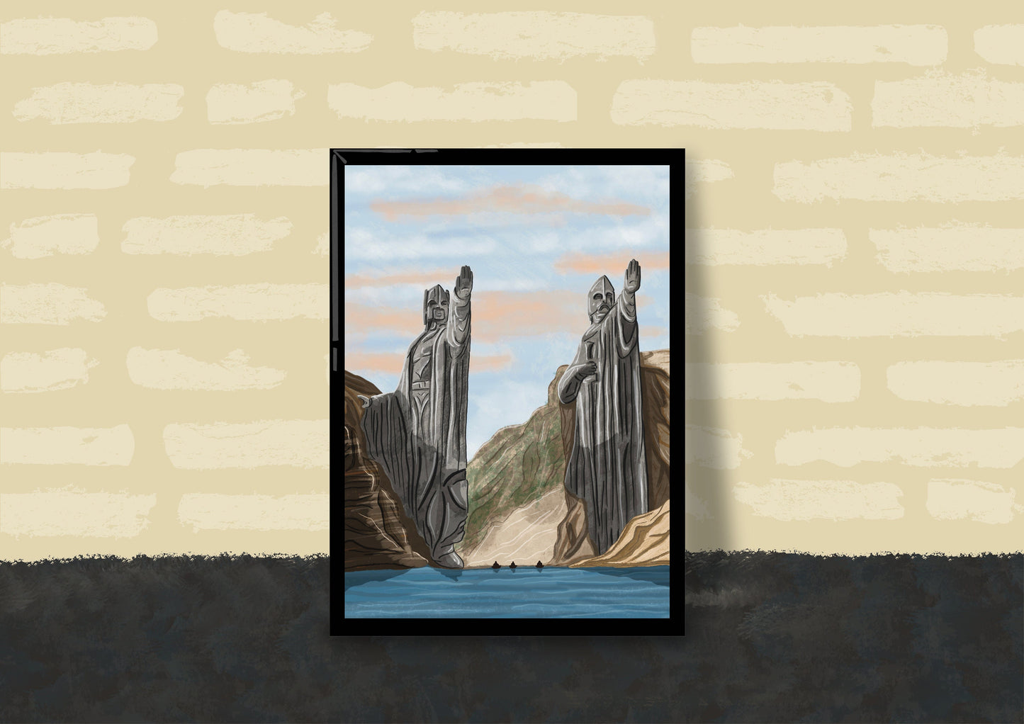 Wall Art | The Argonath statues | Lord of the Rings | Illustration Print