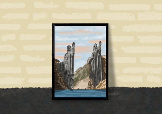 Wall Art | The Argonath statues | Lord of the Rings | Illustration Print