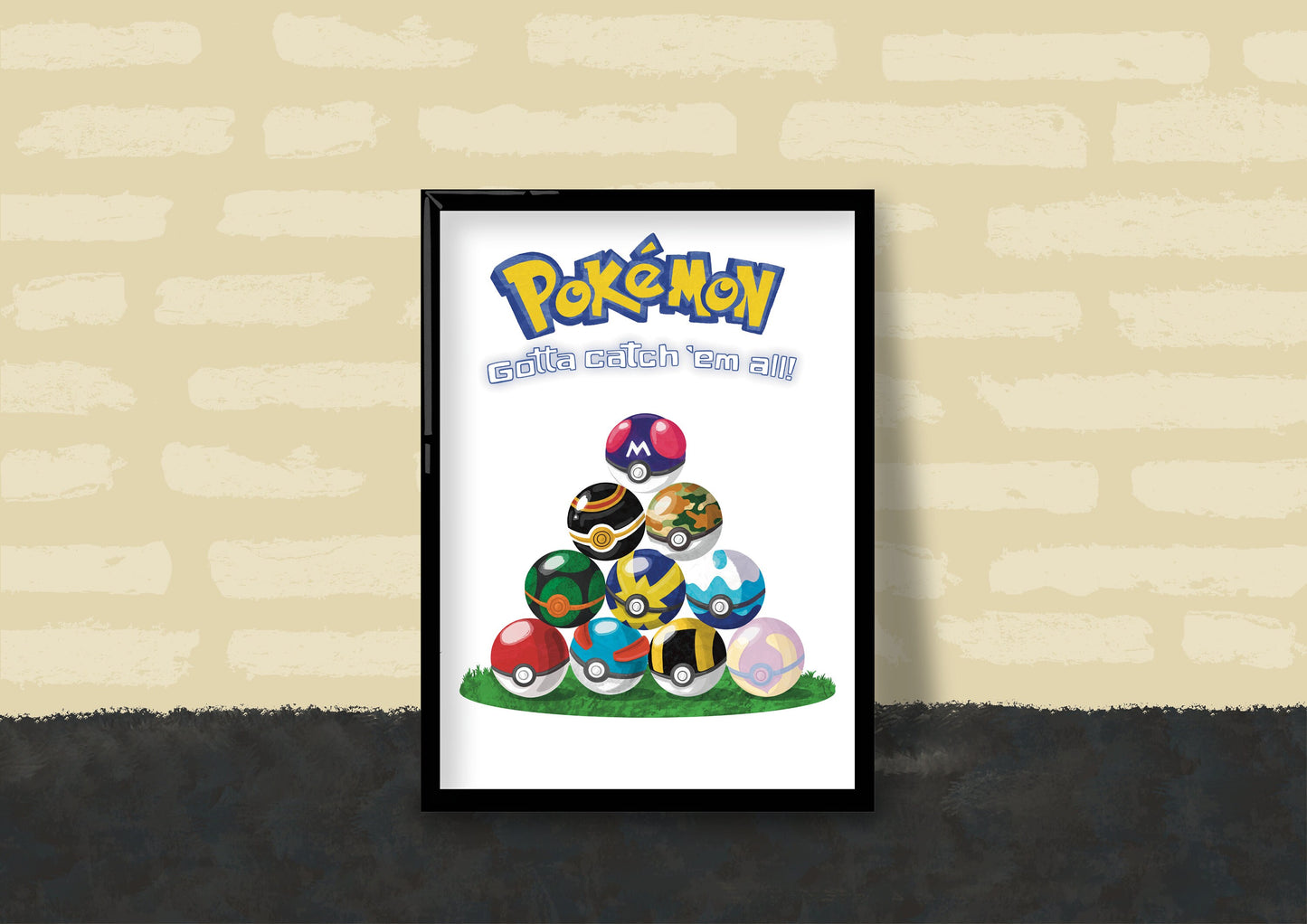 Wall Art | Pokéballs | Anime | Pokémon | Illustration Print