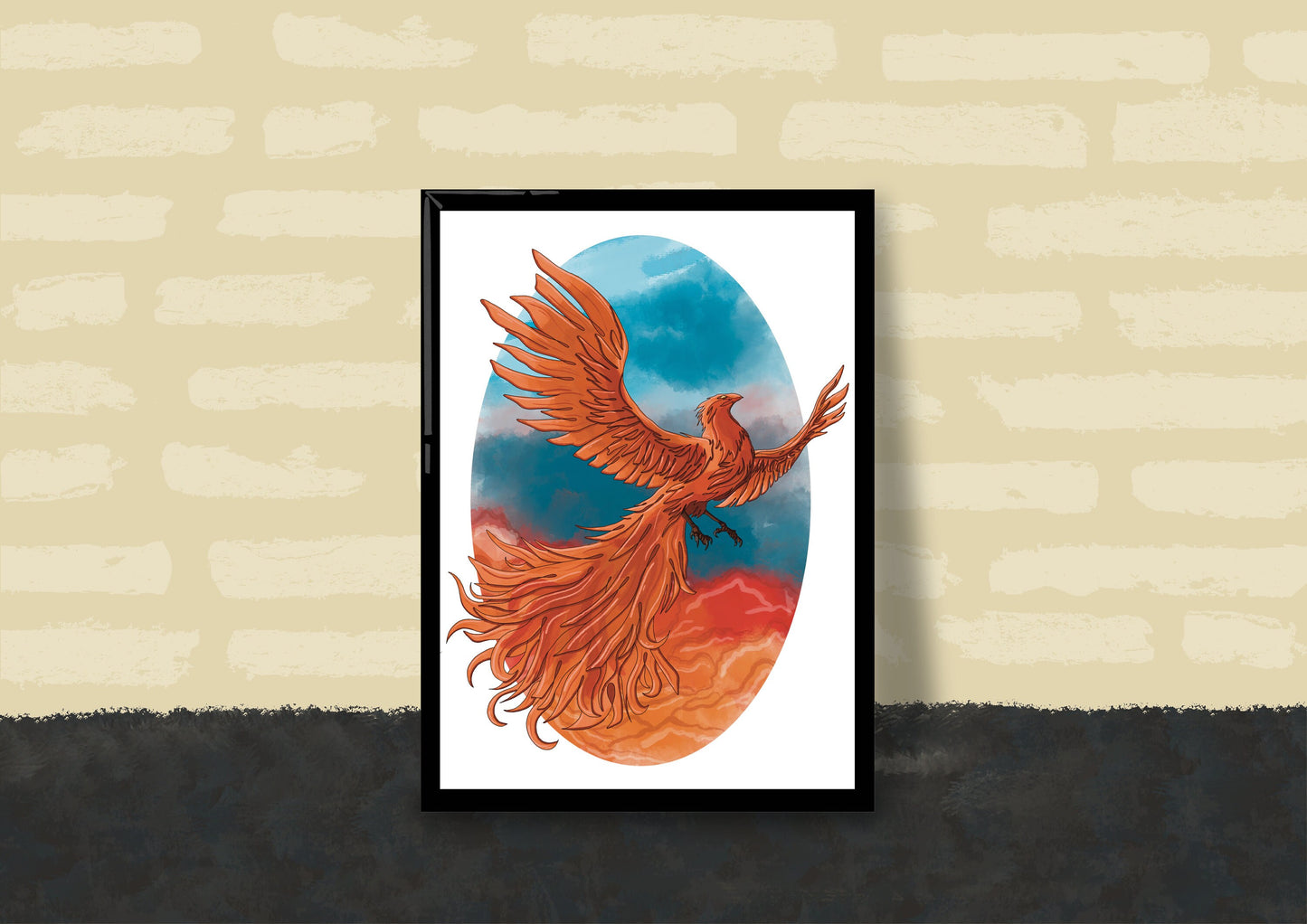 Wall Art | Phoenix | Mythical Creature | Illustration Print