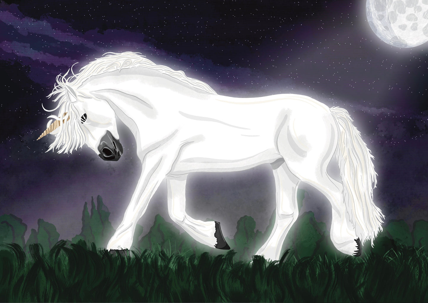 Wall Art | Unicorn | Mythical Creature | Illustration Print