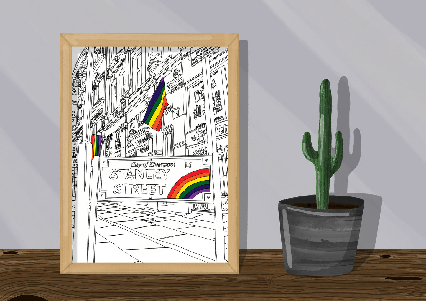 Line Art | Liverpool Stanley Street | Landmark | Pride | Illustration Print