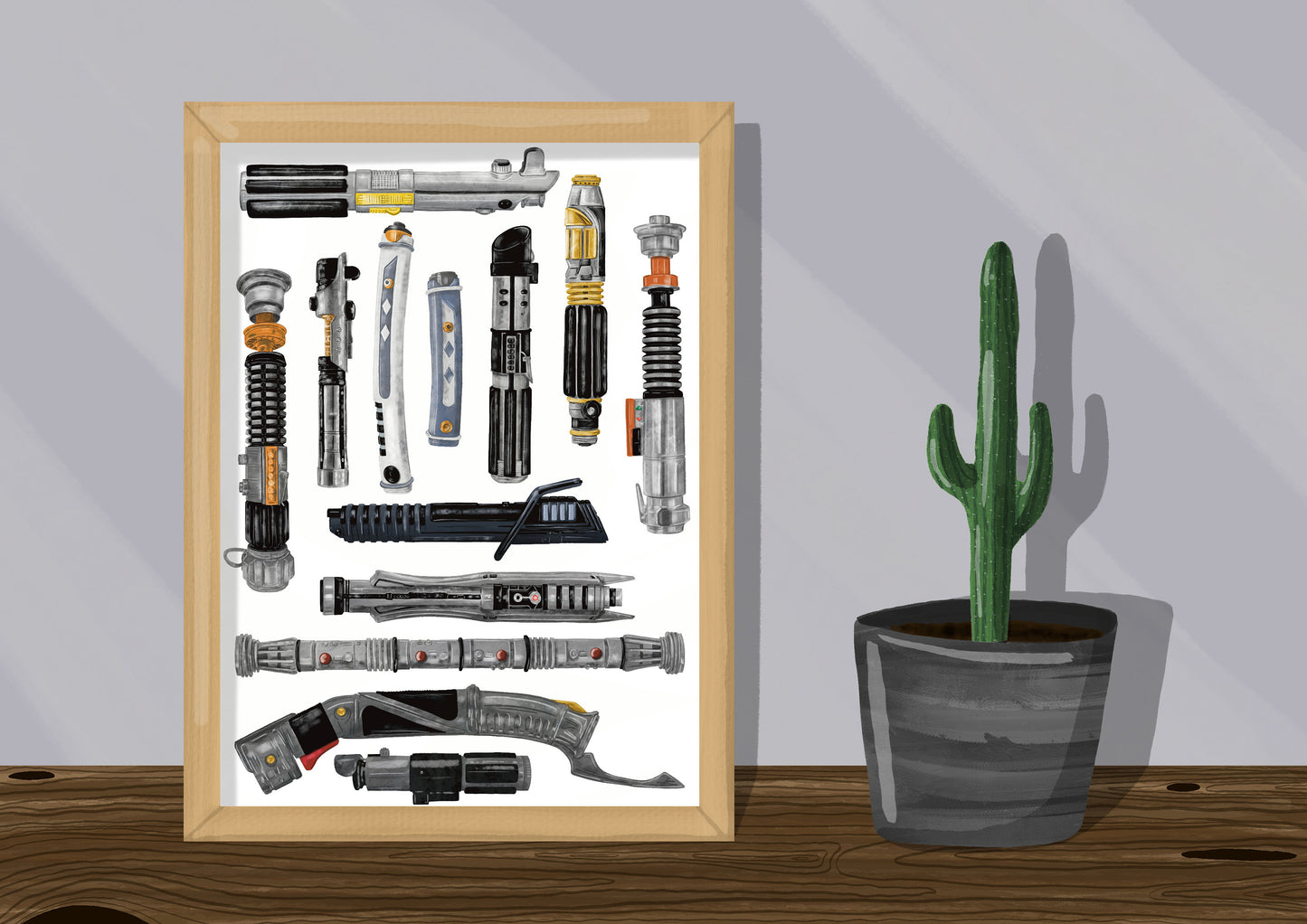 Wall Art | Lightsaber Handles | Star Wars | Illustration Print