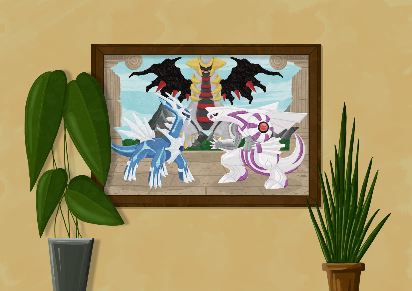 Wall Art | Giratina, Dialga and Palkia| Anime | Pokémon | Illustration Print