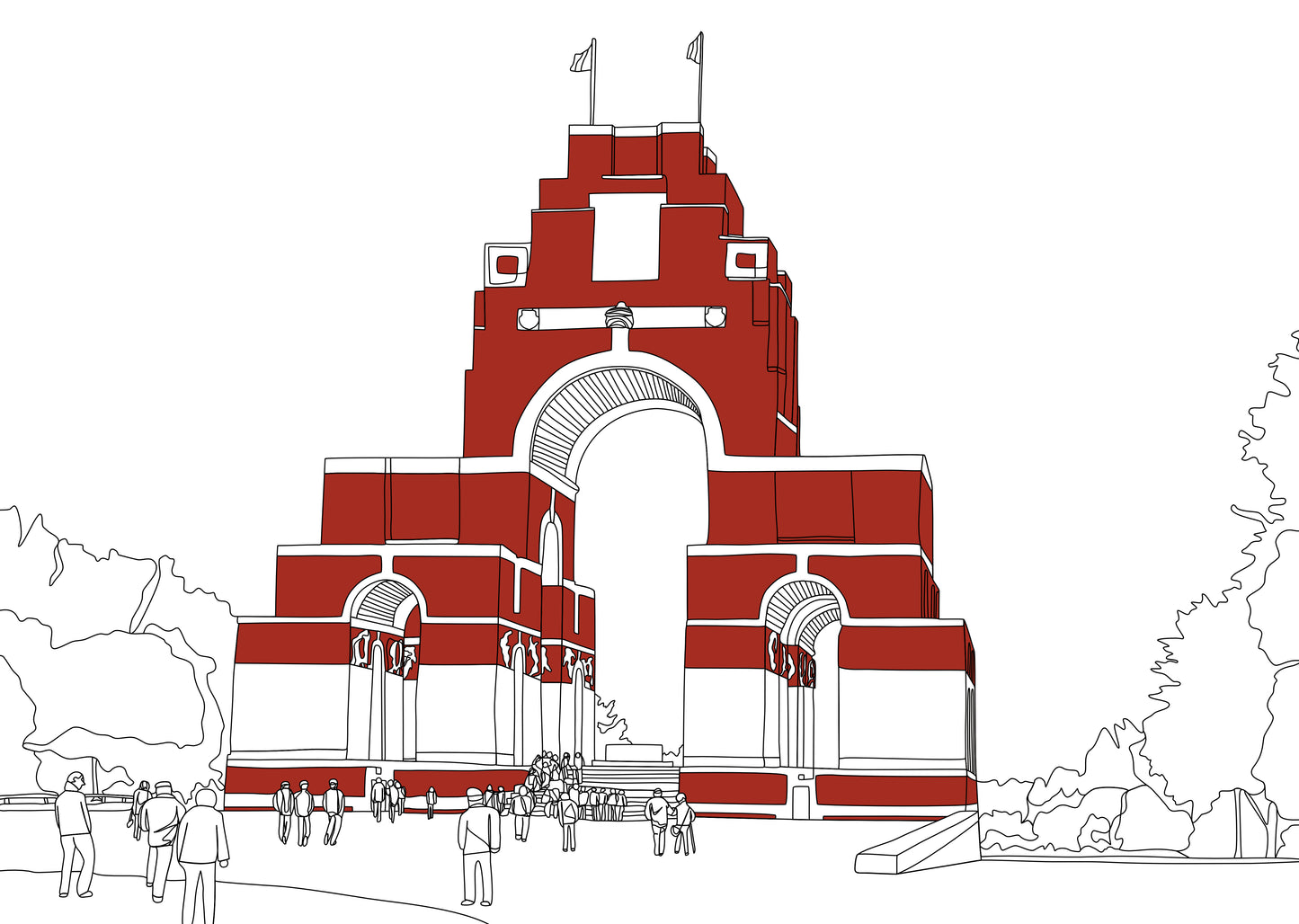 Bespoke Digital Line Art Location Drawing