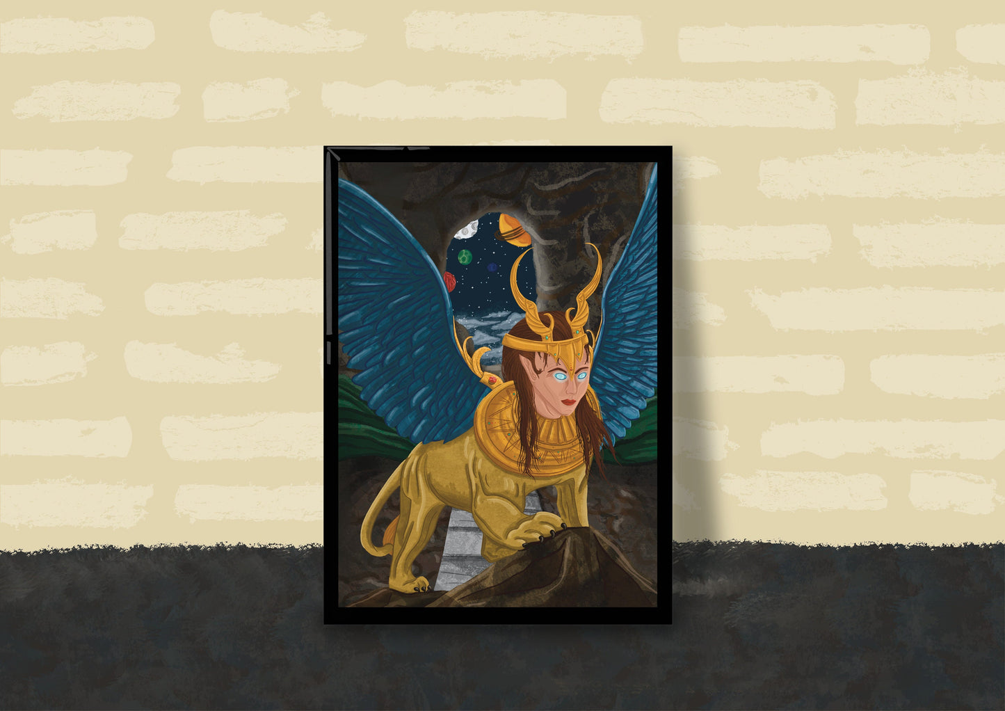Wall Art | Sphinx | Mythical Creature | Illustration Print