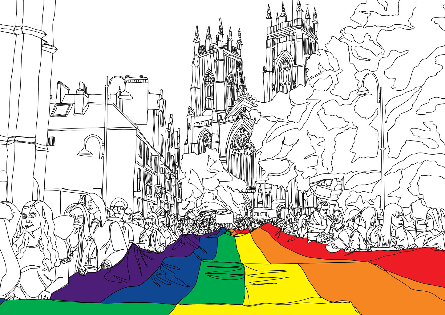 Line Art | York Minster | Landmark | Pride | Illustration Print