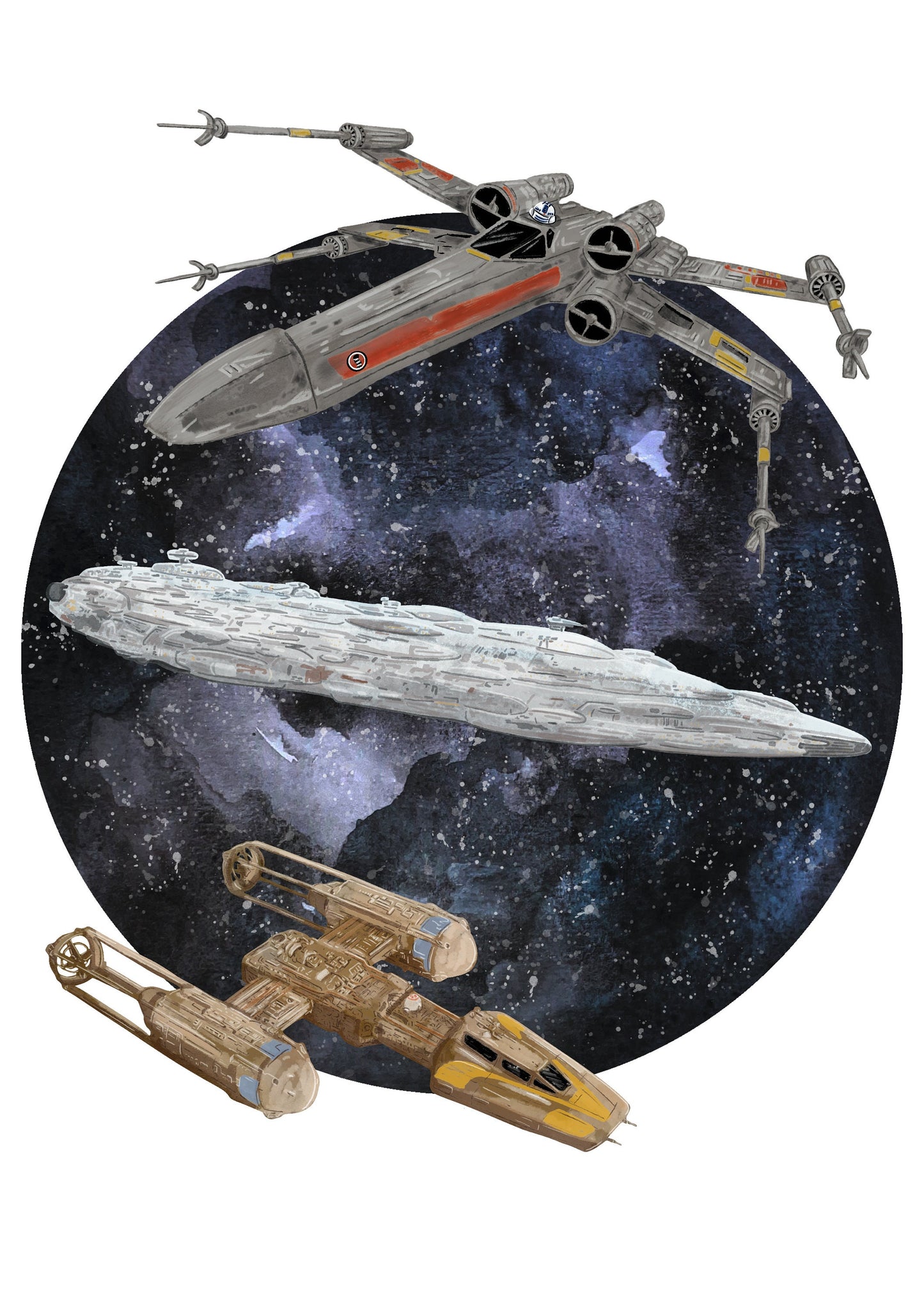 Wall Art | Star Wars Ships | Empire | Rebellion | Illustration Print