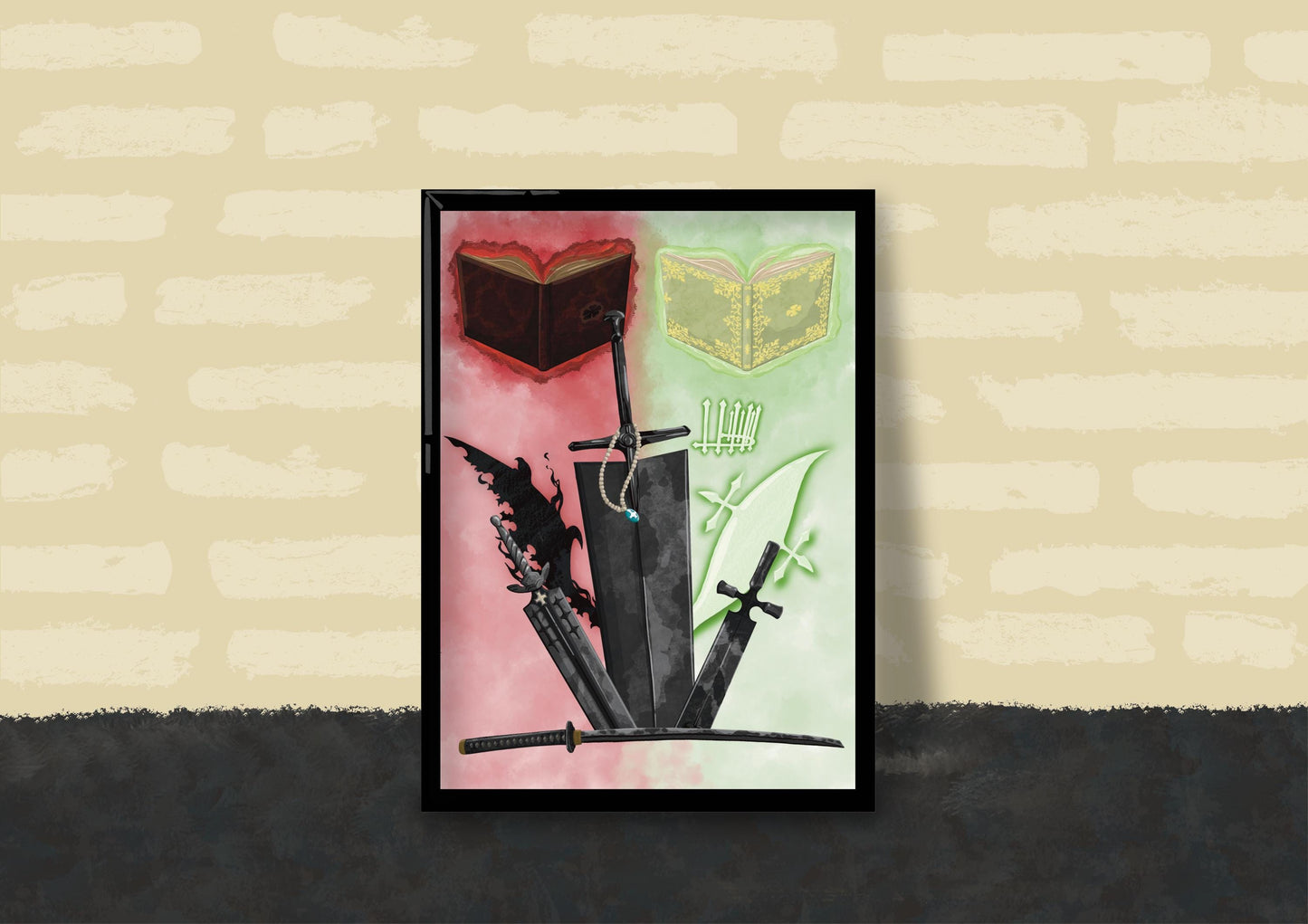 Wall Art | Grimoires and Demon Swords  | Anime | Black Clover | Illustration Print