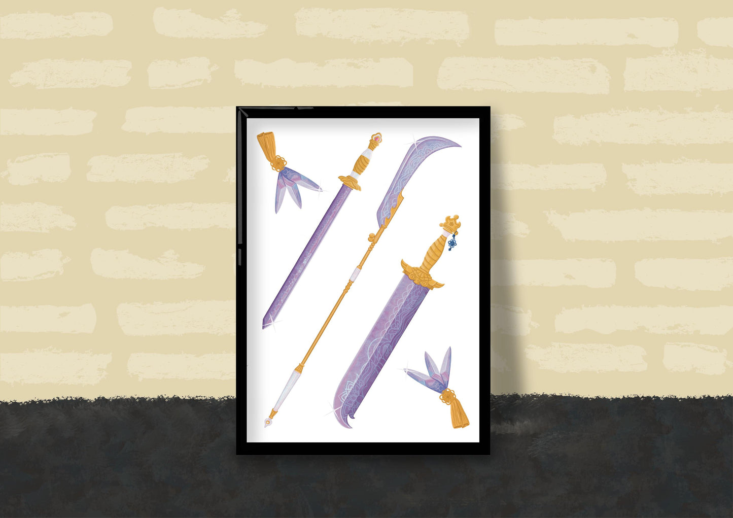 Wall Art | Huntrix Blades | Kpop demon hunters | Illustration Print
