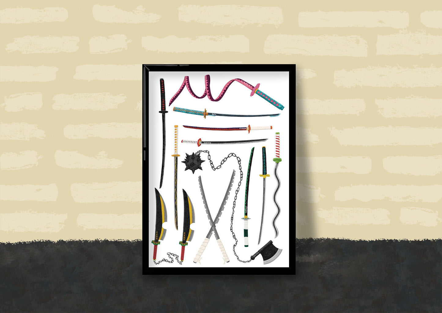Wall Art | Katanas | Anime | Demon Slayer | Illustration Print