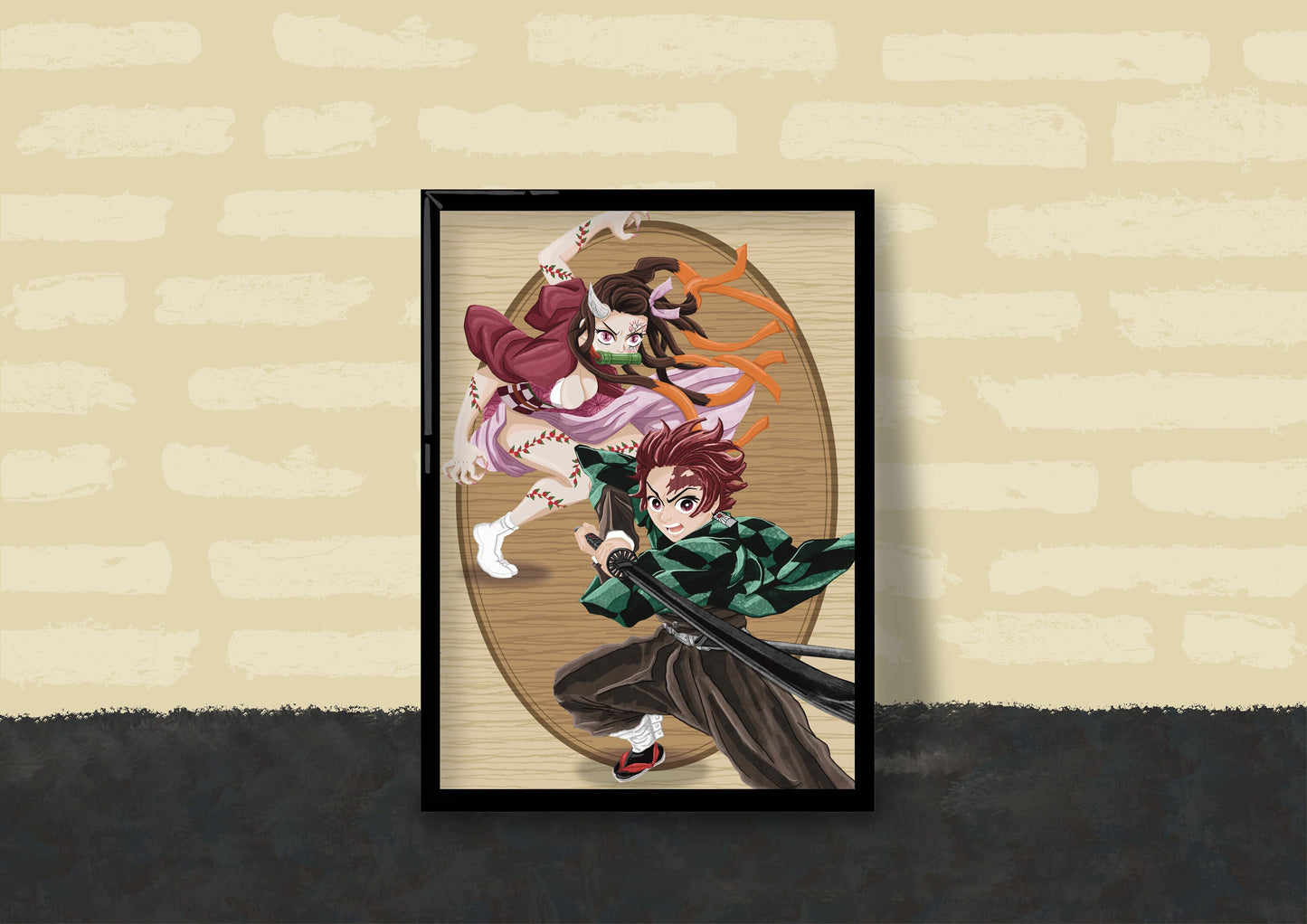 Wall Art | Tanjiro and Nezuko | Anime | Demon Slayer | Illustration Print