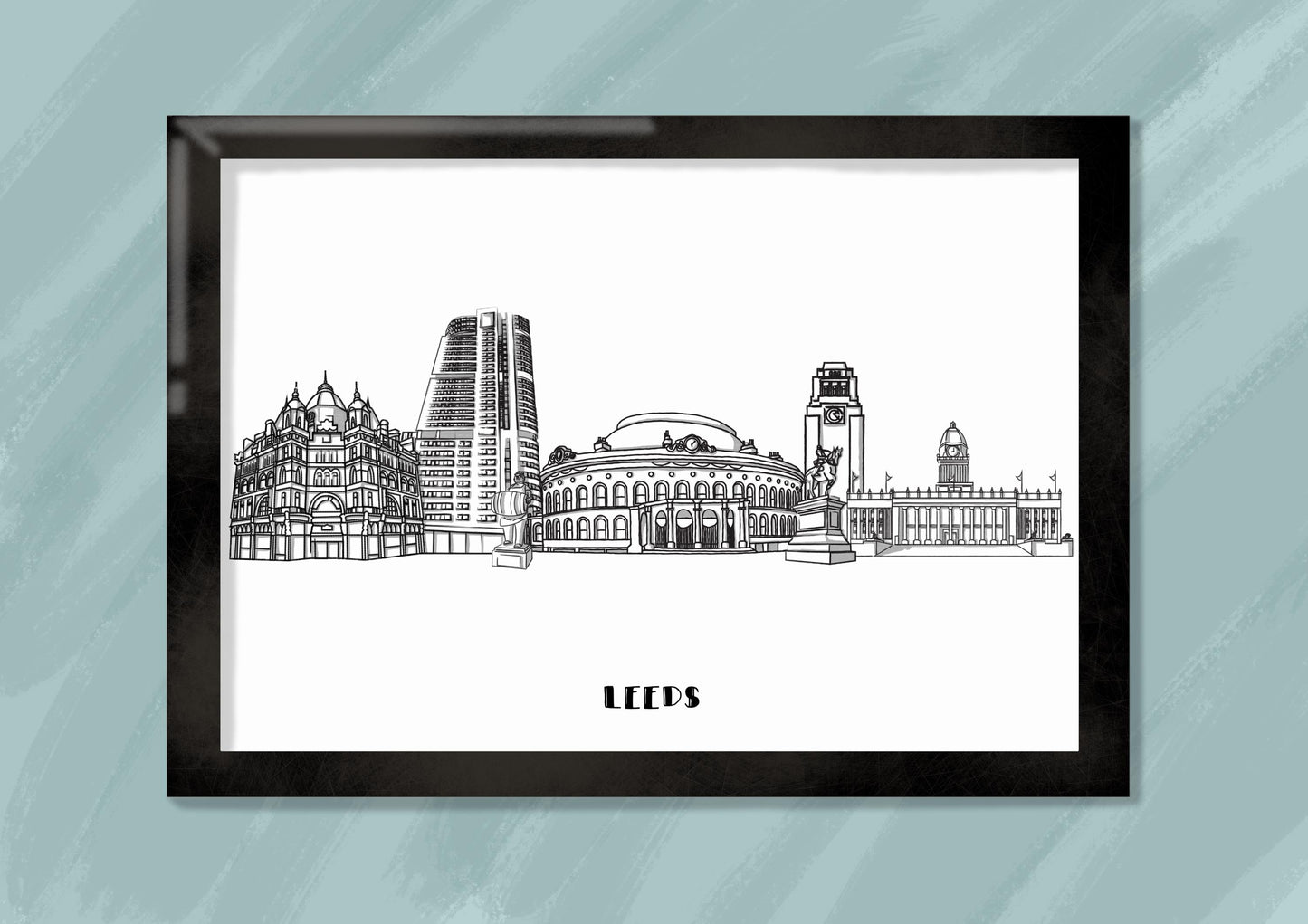 Line Art | Leeds Landmark Skyline | Illustration Print