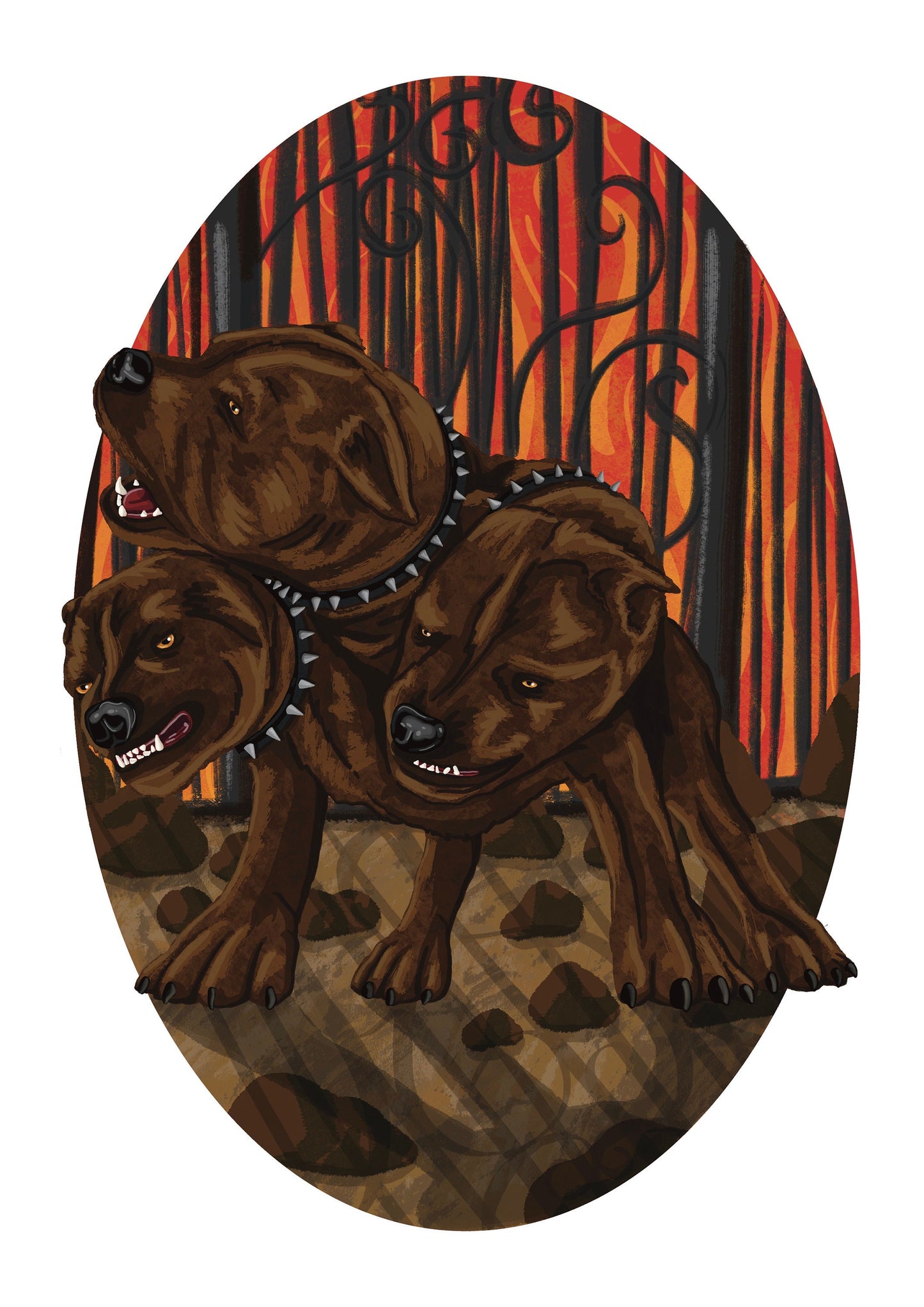 Wall Art | Cerberus | Mythical Creature | Greek Mythology | Illustration Print